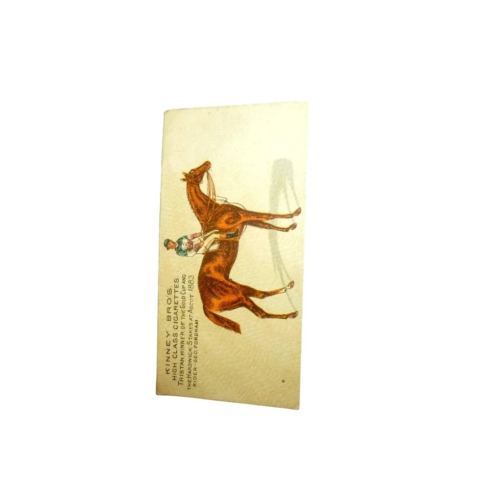 Antique Kinney Bro's Tobacco Card Tristan Horse Ascot 1883 Winner Geo Fordham‎
